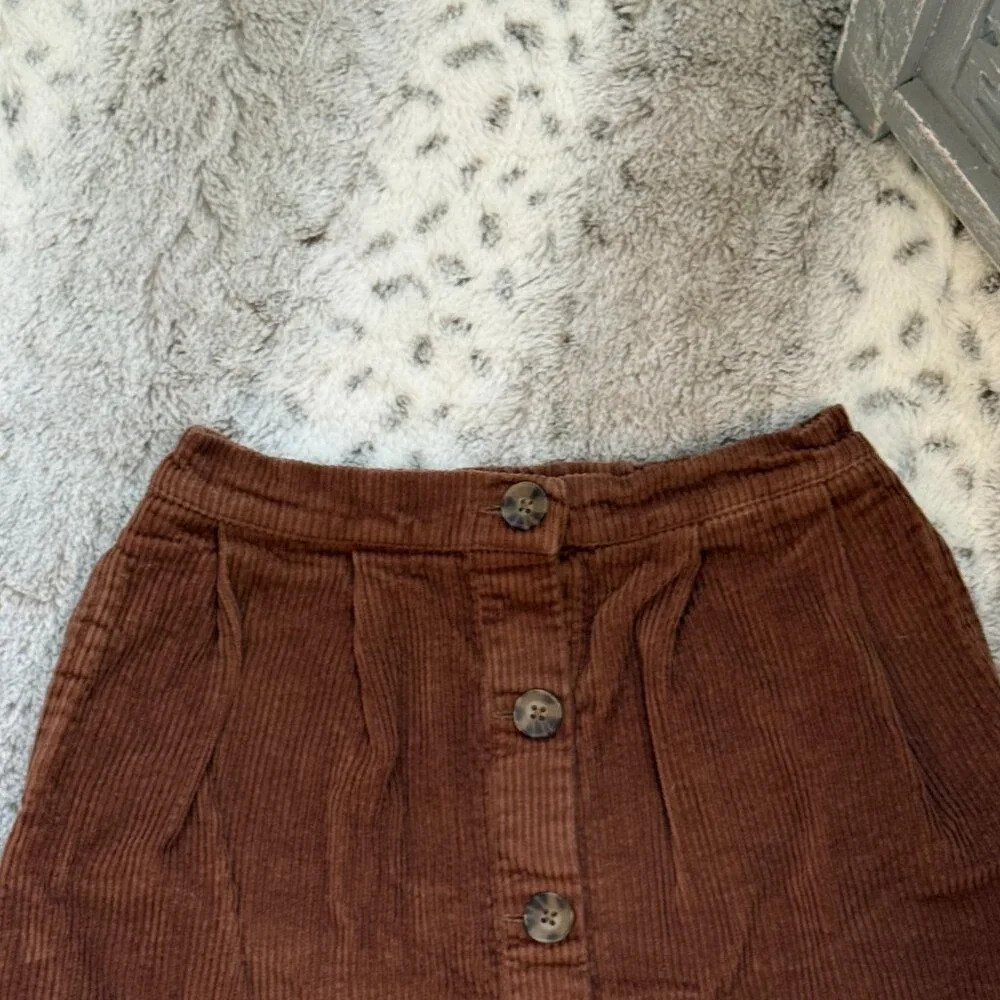 GAP Kids brown corduroy skirt with pockets girls medium preppy gorpcore winter